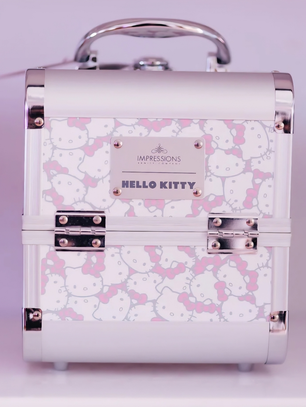 Hello Kitty Pattern Makeup Train Case with Mirror - Picture 5 of 5